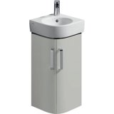 Keramag corner wash hand basin vanity unit Renova Nr. 1 Comprimo New 300x605x300mm light gray matt / light gra...