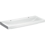 Keramag Xeno 2 washbasin with 2 tap holes, without overflow, 120x48 cm white with KeraTect, 500550011