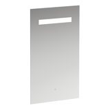 Running Leelo mirror with integrated horizontal LED lighting, aluminium frame, 450 mm, version with 1 touch se...
