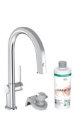 Hansgrohe Aqittura M91 kitchen mixer, starter set, FilterSystem 210, extendable up to 50cm, 1jet, 76801