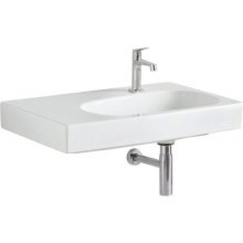 Keramag Citterio washbasin 500546011, without overflow, shelf space left, 750x500mm, white with KeraTect