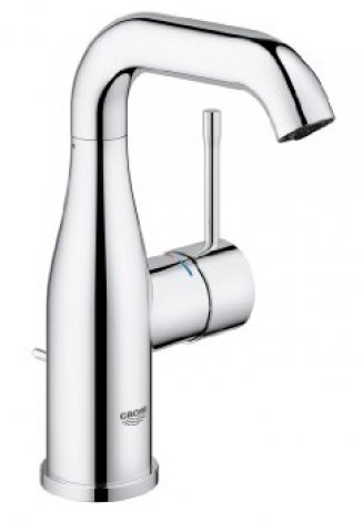 Grohe Essence Single lever basin mixer, M-size, single-hole mounting, with swivel spout, with waste fitting