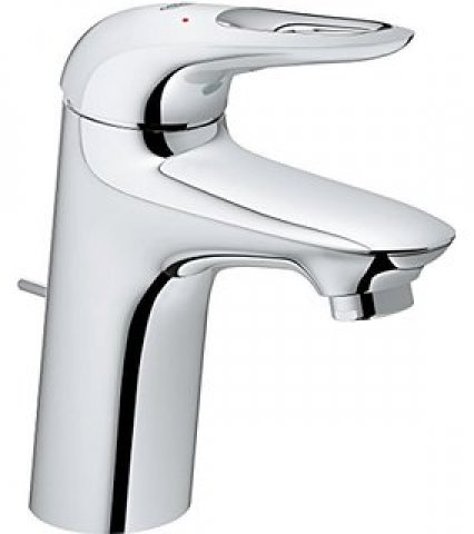 Grohe Eurostyle single lever basin mixer, S-size with pop-up waste, open lever handle, Zero