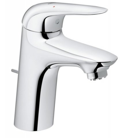 Grohe Eurostyle single lever basin mixer, S-size with waste, closed lever handle, low pressure
