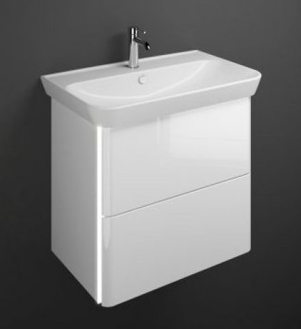 Burgbad Iveo ceramic washbasin incl. washbasin vanity unit SFEY080, incl. LED washbasin vanity unit lighting, ...