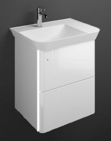 Burgbad Iveo cast mineral washbasin incl. vanity unit SFFU065L, incl. LED vanity unit lighting, version left, ...