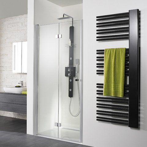 HSK Exklusiv hinged-folding door for niche, size: 75 x 200 cm, left-hinged stop
