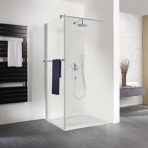 HSK Exklusiv side panel for swing door, size: 75 x 200 cm, incl. towel...