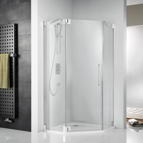 HSK K2 Pentagonal shower revolving door, frameless, K2.60, size: up to...