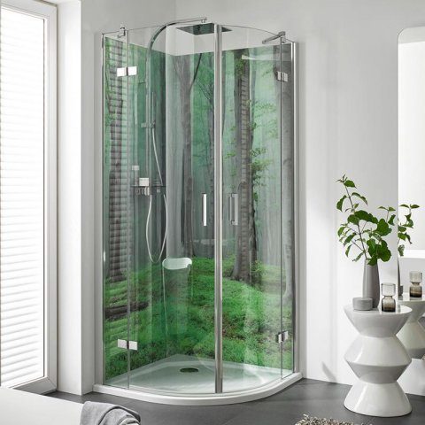 HSK Atelier Plan 4-part round shower, radius 550 mm, dimensions: 90.0 cm x 200.0 cm