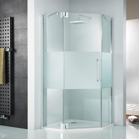 HSK K2P Pentagonal revolving door and 2 side panels, 90.0 cm x 90.0 cm...
