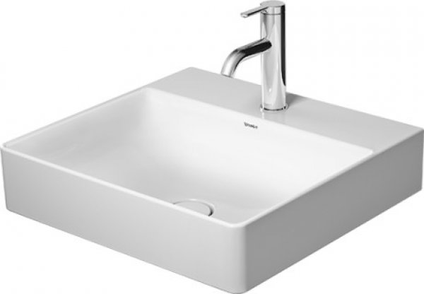Duravit DuraSquare Wash basin, furniture wash basin 50x47cm, 2 tap holes, without overflow, with tap...