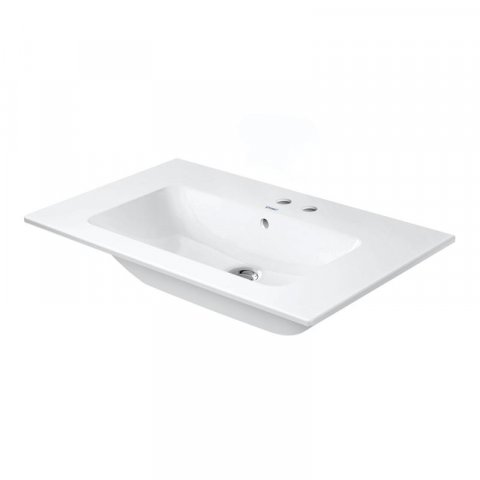 Duravit ME by Starck Furniture wash basin, 2 tap holes, overflow, with tap hole bench, 830 mm
