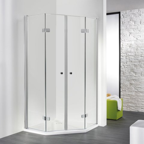 HSK Exklusiv Pentagonal shower with folding doors, 4 sections, size: 1...