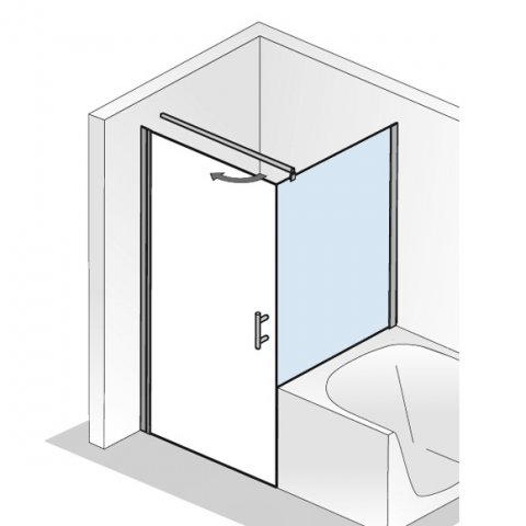 HSK Favorit Nova shortened side panel for revolving door, size: 90 x 170 cm (W/H)