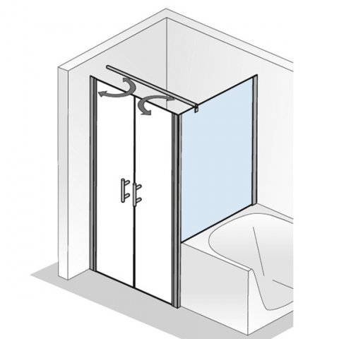 HSK Favorit Nova shortened side panel for swing door, size: 80 x 170 c...