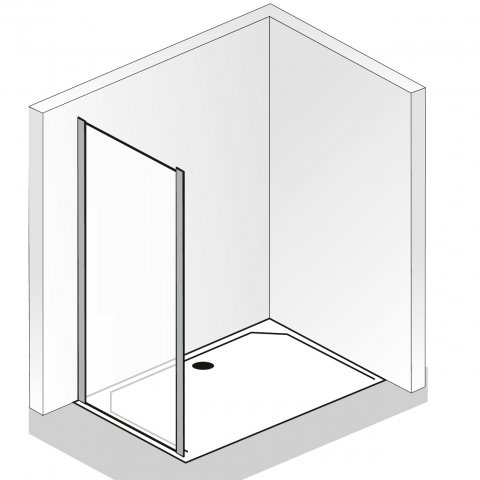 HSK Favorit Side panel for sliding door, size: 90 x 185 cm, stop: left