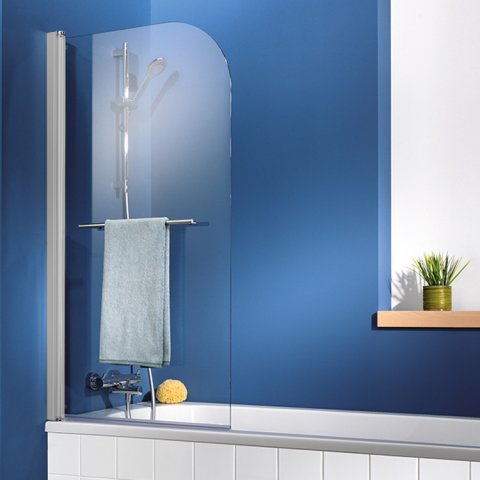 HSK Exklusiv Bath tub attachment, 1-piece, incl. towel rail, size: 75 x 140 cm, left stop