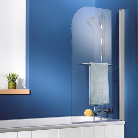 HSK Exklusiv Bath tub attachment, 1-piece, incl. towel rail, size: 75 x 140 cm, right stop