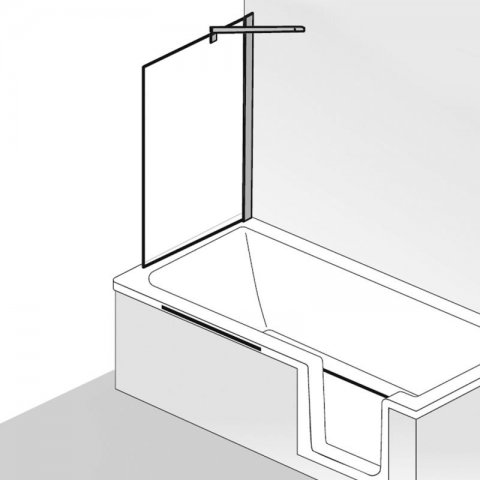 HSK Favorit Nova side panel for bathtub attachment, size: 75 x 140 cm,...