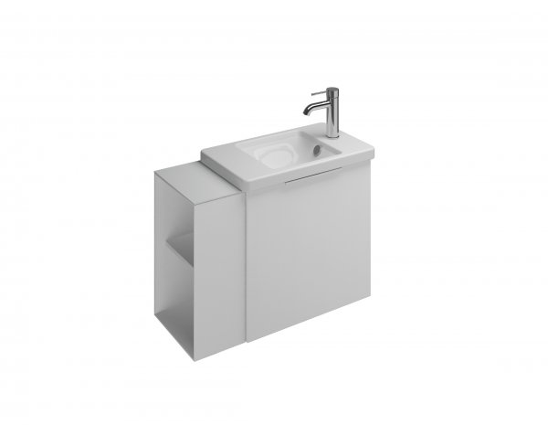 Burgbad Eqio ceramic washbasin incl. vanity unit, open compartment rig...