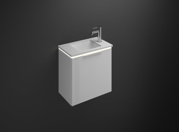 Burgbad Eqio cast mineral washbasin incl. vanity unit, Incl. LED vanit...