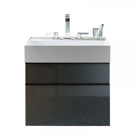 Burgbad Yumo washbasin incl. vanity unit, width: 665mm, handle G0179