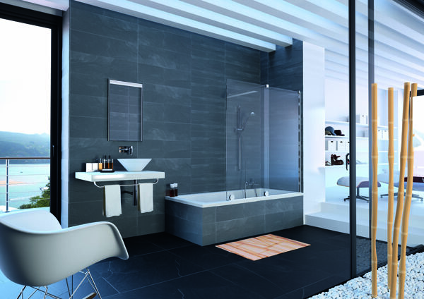 HÜPPE Xtensa pure bathtub partition Sliding door 1-part with fixed se...