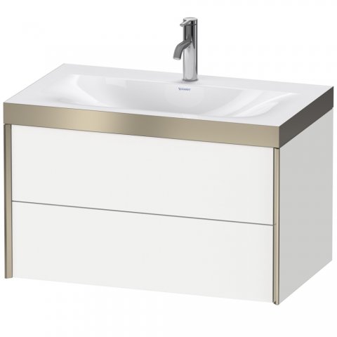 Duravit XViu 4615 Möbelwaschtisch c-bonded, mit 1 Hahnloch, mit Unterbau wandhängend, 2 Schubkäst...