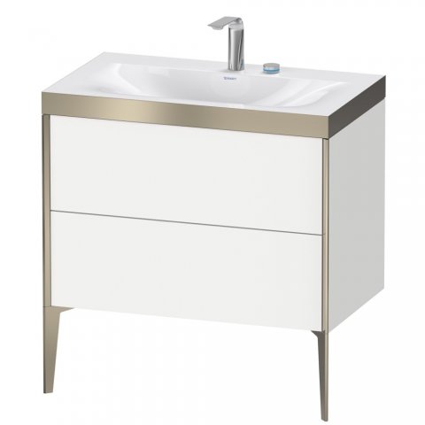 Duravit XViu 4710 Möbelwaschtisch c-bonded, mit 2 Hahnlöchern, mit Unterbau bodenstehend, 2 Auszü...