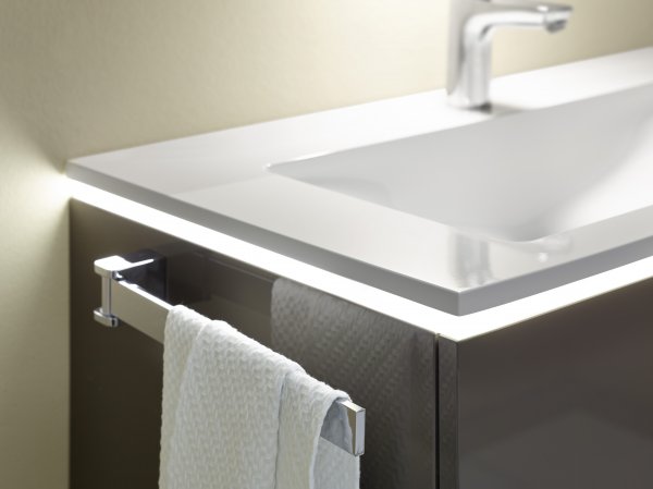Burgbad Eqio towel rail, HHAF003, for mounting on vanity unit or free ...