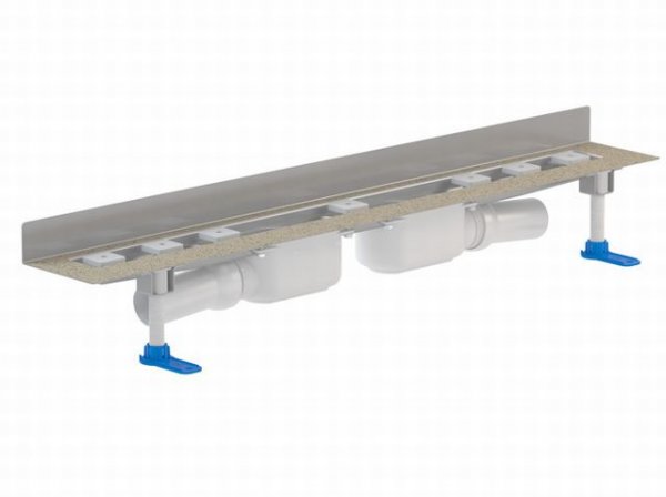 DALLMER Duschrinne CeraLine PLAN 2 Abläufe 521958, W 800mm, DN 50 Bauhöhe 90mm