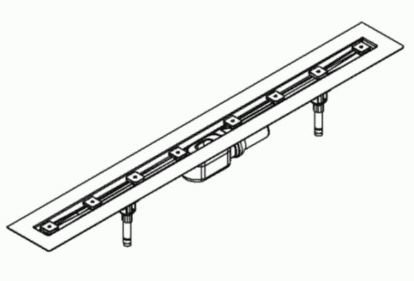 DALLMER Duschrinne CeraLine F 1100mm, 520081, DN 50 Bauhöhe 110mm