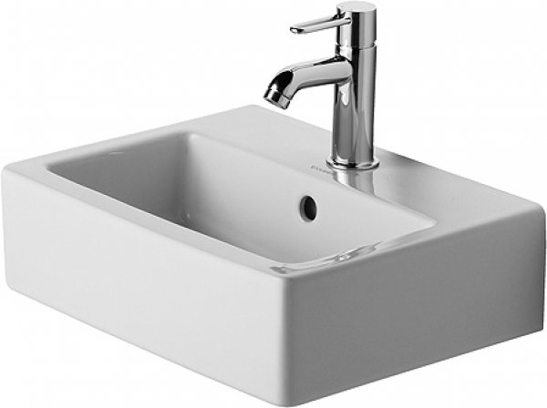 Duravit Handwaschbecken Vero 45cm, mit Überlauf, mit Hahnlochbank, mit