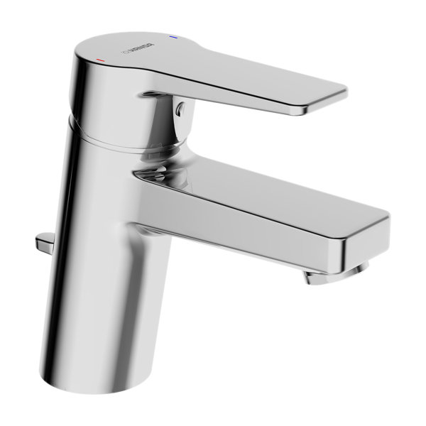 Hansa Hansatwist, single lever basin mixer, one-hole, 121mm projection, with waste fitting, connection via cop...