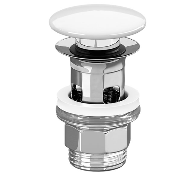 Villeroy & Boch push open valve with white ceramic lid