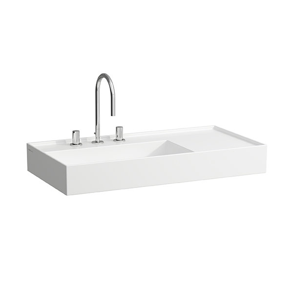 Laufen Kartell Wash basin, shelf right, 1 tap hole, without overflow, 900x460