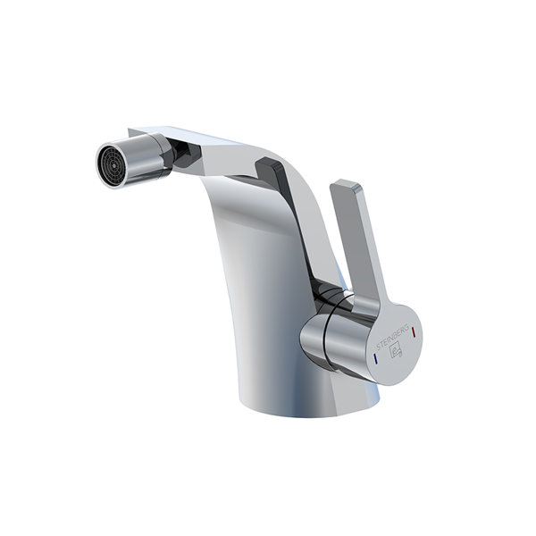 Steinberg 230 series bidet faucet, side operated, with drain set, 105m...