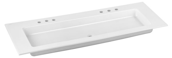 Keuco Royal 60 ceramic double washbasin 32160311406, 1405x17x538 mm, for 3 tap hole drillings, white