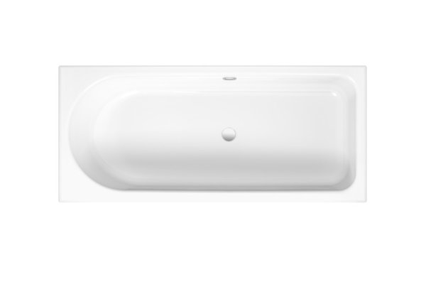Bedside bathtub Ocean Low-Line 160x70 cm, 8830, overflow back, white