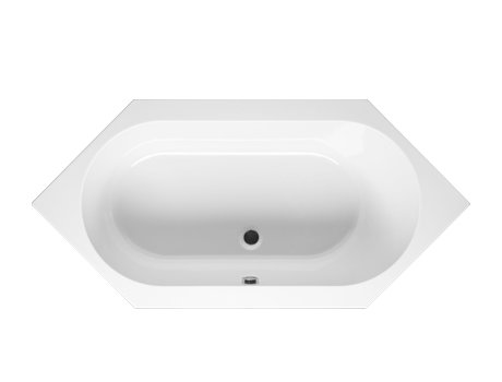RIHO Kansas hexagonal bathtub, built-in, 2-seater, 190x90x48,5cm, 180 liters, white, B035001005