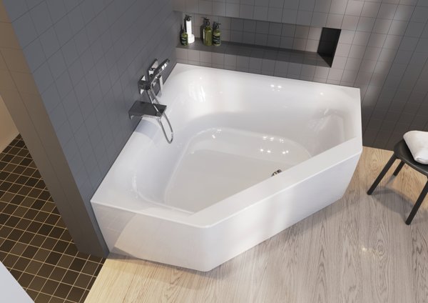 RIHO Austin corner bathtub, PlugPlay variant, 2-seater, 145x145x62cm, ...