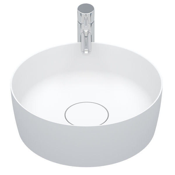 Riho Thin countertop washbasin, round, Solid Surface, satin white, W02...