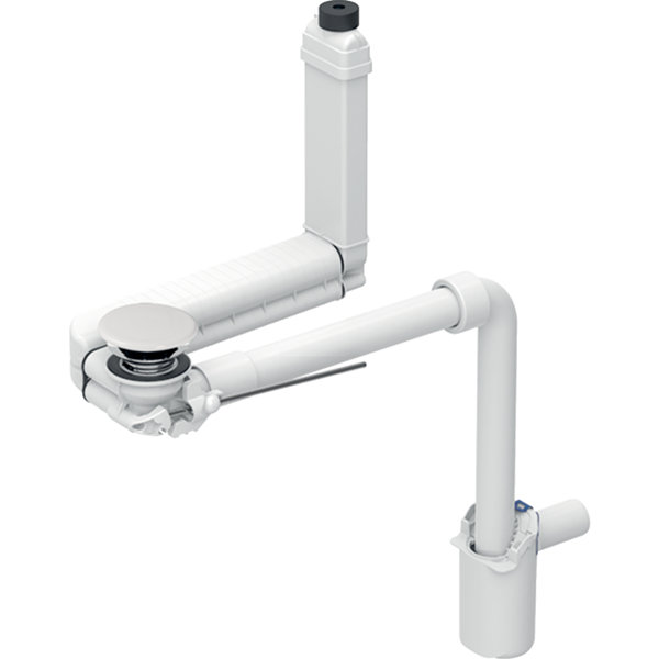 Geberit washbasin drain Clou, space-saving model, horizontal outlet, l...