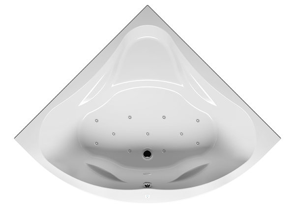 RIHO Neo corner bath, version left, with air system, built-in, 2-seate...