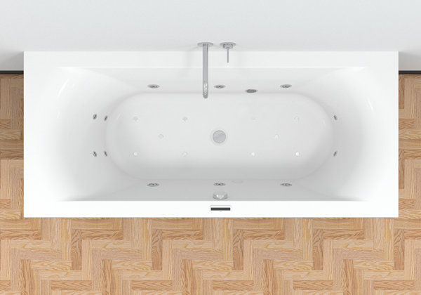 RIHO Lima Easypool 3.1 rectangular bathtub, touch control, built-in, 2...