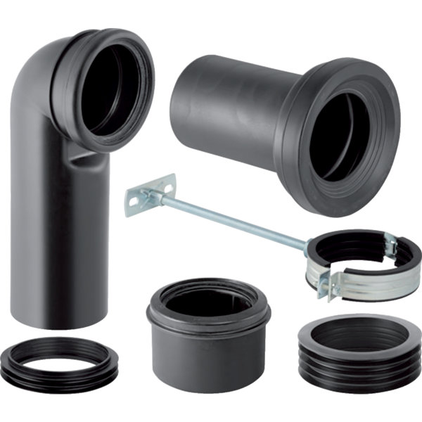 Geberit Monolith connection set for stand-alone WC, black