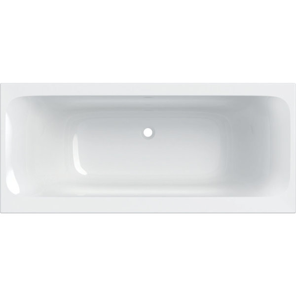 Geberit rectangular bathtub Tawa, 170 x 75 cm, narrow rim, Duo, white/glossy