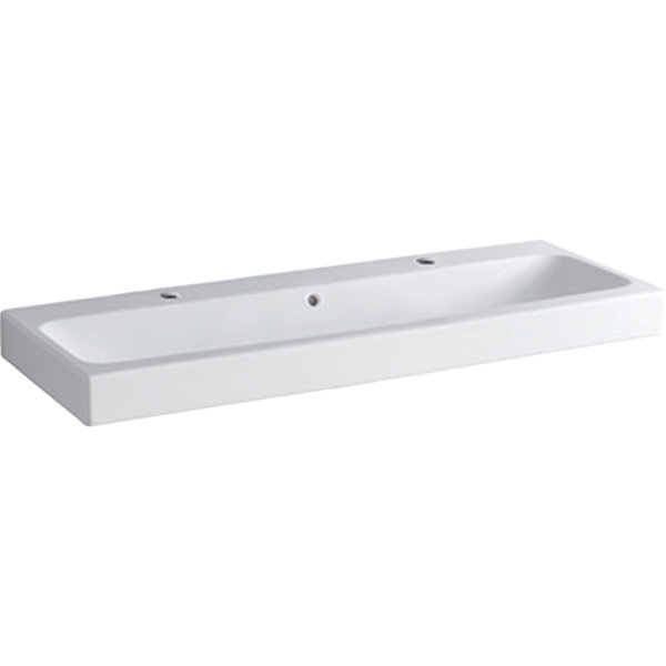 Geberit iCon Waschtisch 120x48,5cm weiß, 124020 mit zwei Hahnlöchern