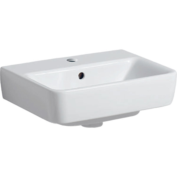 Geberit Renova Plan, hand-rinse basin, 45x34 cm, 1 tap hole, with over...